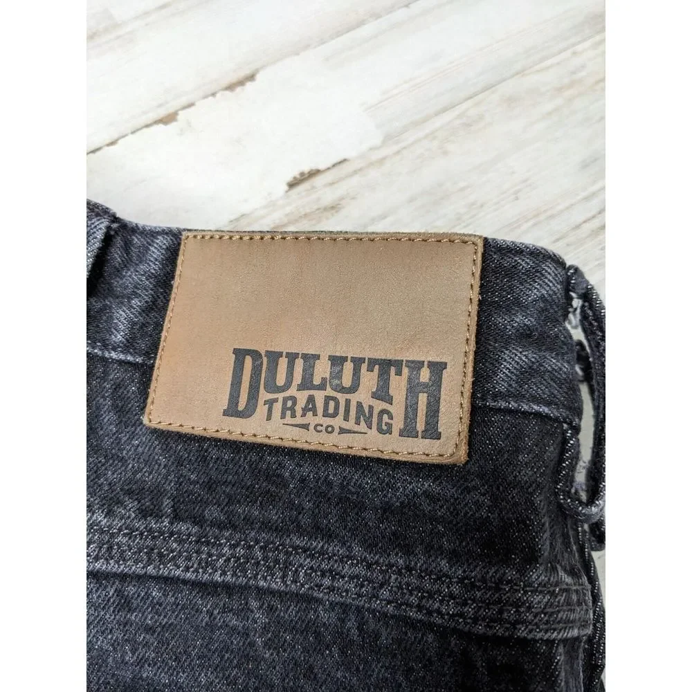 Duluth‎ Trading Co Mens 42 x 32 Jeans Black Washed Denim Thick Reinforced Hem